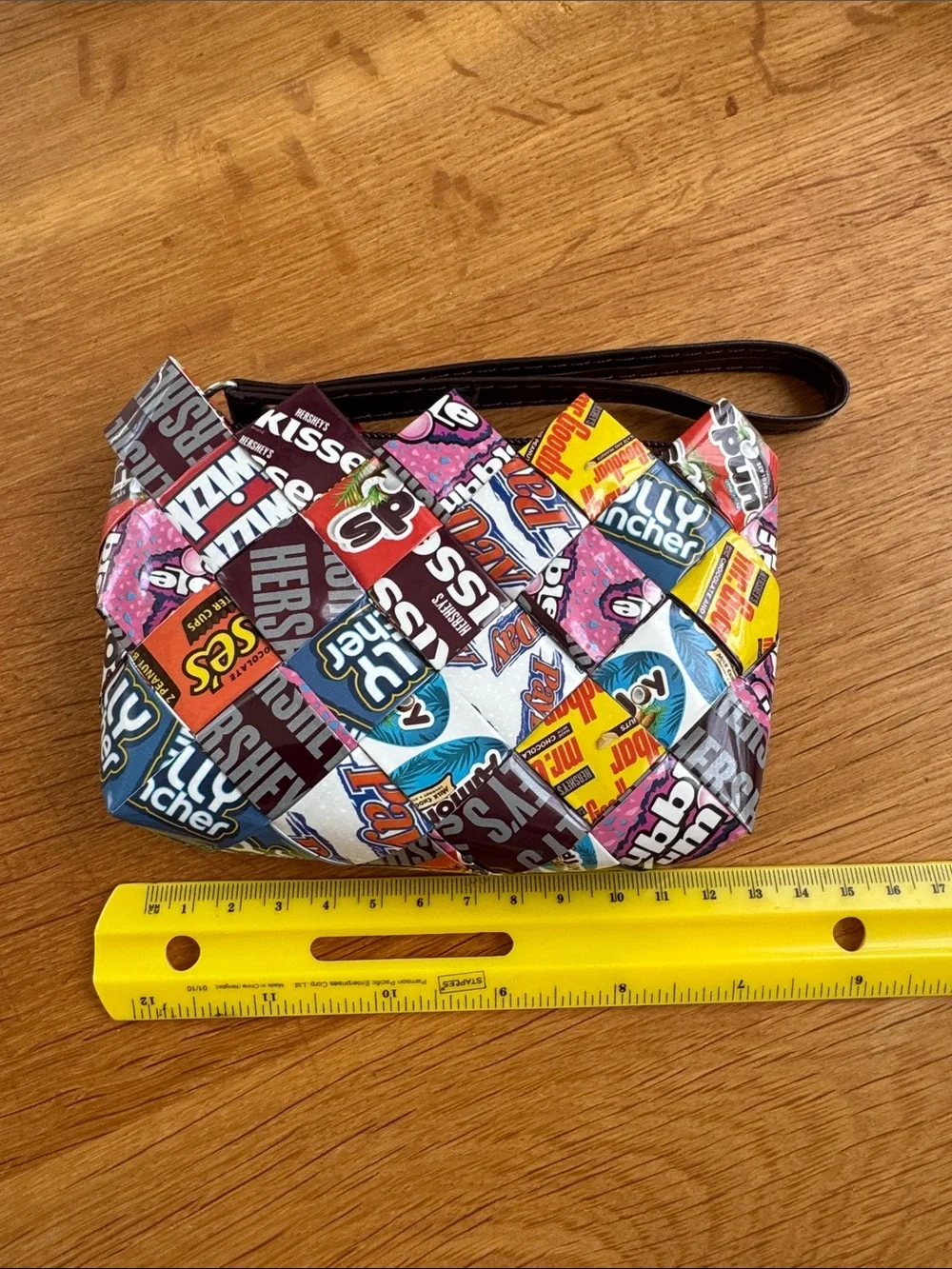 Candy Wrapper Patchwork Wristlet